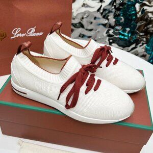 Loro Piana White Knit Women Sneakers